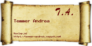 Temmer Andrea névjegykártya